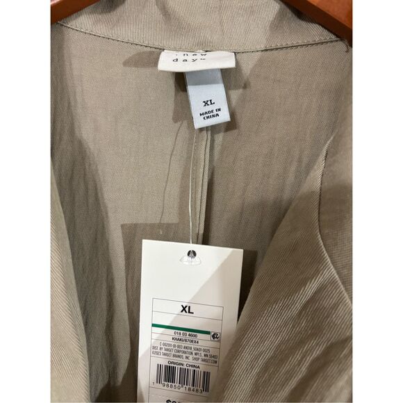 Women’s-tie-waist-midi-shirtdress-a-new-day khaki Size XL - Picture 5 of 5